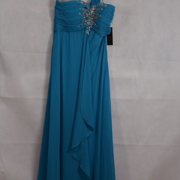 Sequined One Shoulder Long Gown SZ M By NOX NWT - Picture 3 of 12